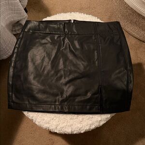 Black Faux Leather Mini Skirt
